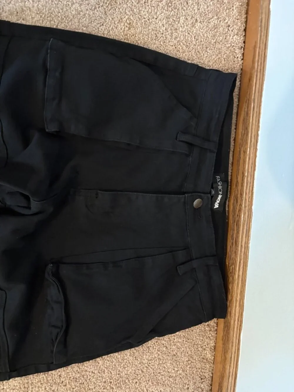 Fashion Nova Black High Rise Cargo Pants Utility Wide Leg Size S